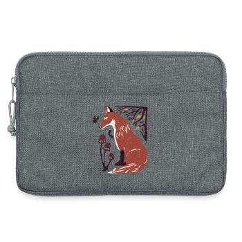 Herbstfuchs im Pilzwald - Laptoptasche 13" - Grau meliert - Vorne