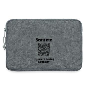QR-Code mit liebevoller Botschaft - Laptoptasche 13" - Grau meliert - Vorne