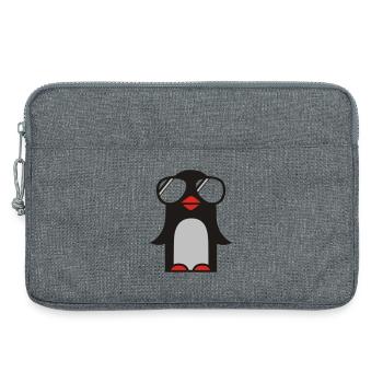 funky pinguin - Sacoche pour ordinateur portable 13 pouces - gris chiné - Devant