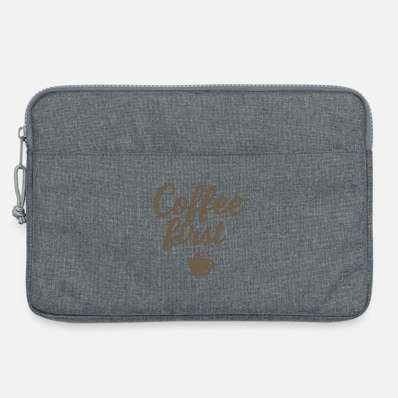 Kaffee zuerst  - Laptoptasche 13" - Grau meliert