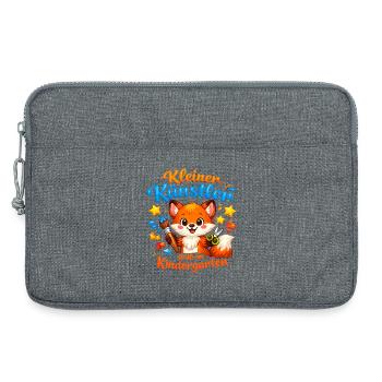 Kleiner Künstler im Kindergarten - Laptoptasche 13" - Grau meliert - Vorne