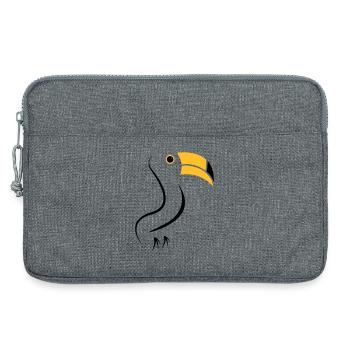 toucan silhouette - Sacoche pour ordinateur portable 13 pouces - gris chiné - Devant