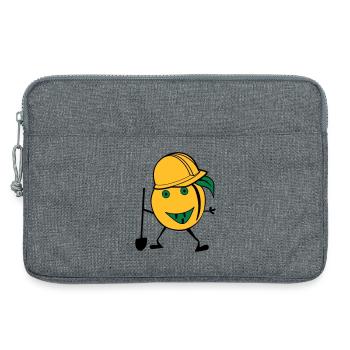orange construction worker - Laptop bag 13" - heather grey - Front