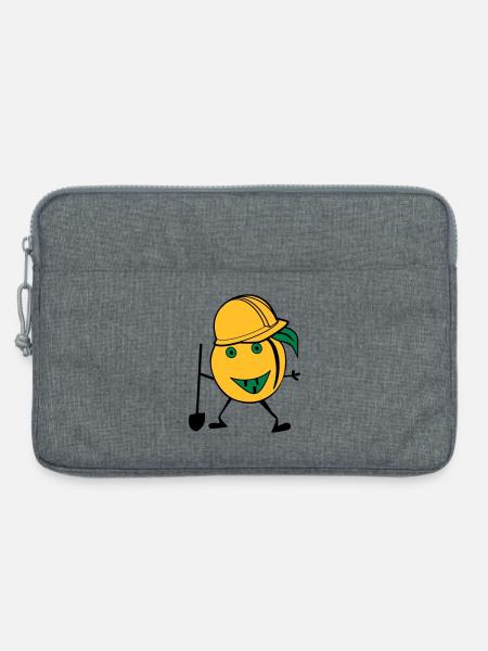 orange construction worker - Laptop bag 13" - heather grey