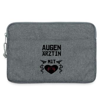 Augenärztin mit Herz Geschenk - Laptoptasche 13" - Grau meliert - Vorne