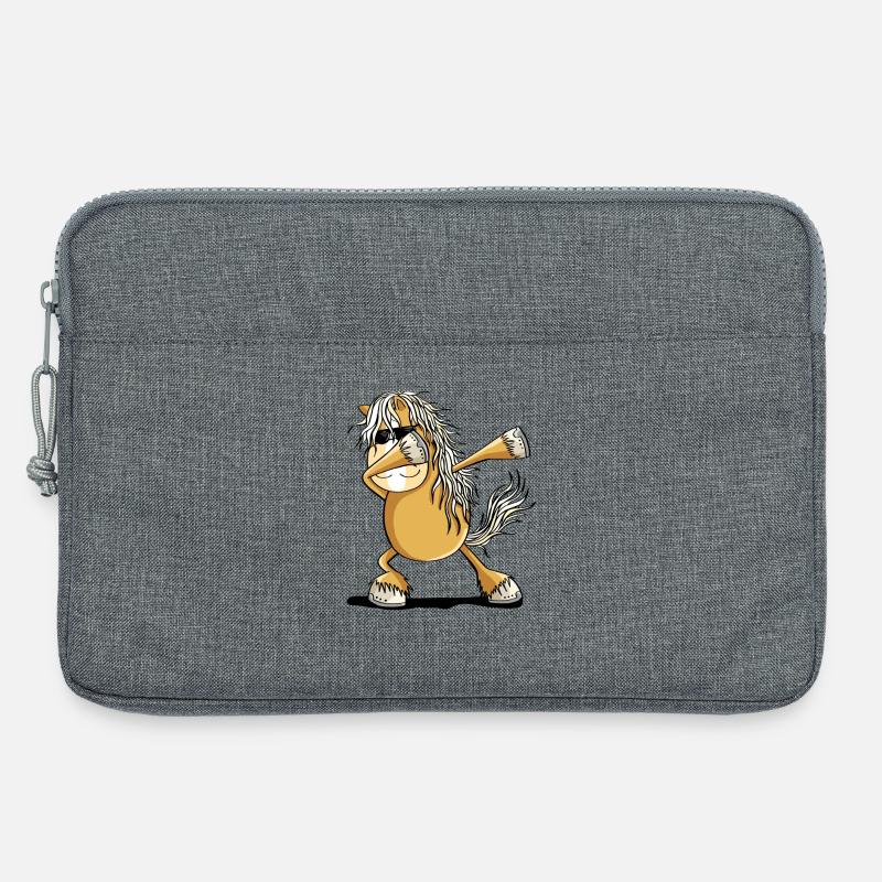 Cooles Dab Dance Pferd Dabbing Pony Comic - Laptoptasche 13" - Grau meliert