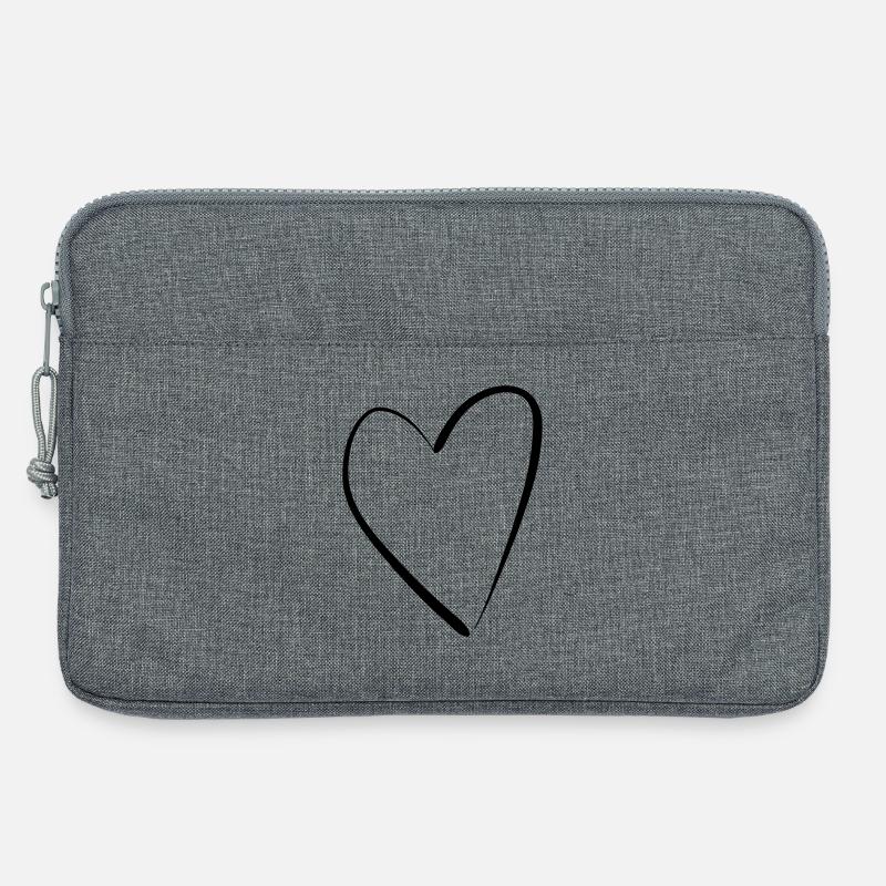 Heart - Laptop bag 13" - heather grey