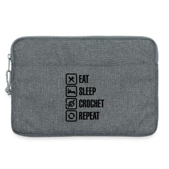 Eat Sleep Crochet Repeat - Laptoptasche 13" - Grau meliert - Vorne