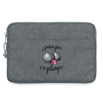 j'peux pas j'ai pétanque - Sacoche pour ordinateur portable 13 pouces - gris chiné - Devant