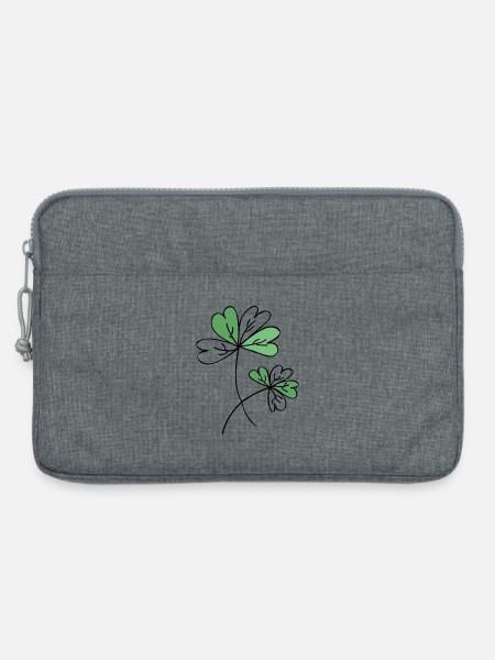 Klee / Glück / Sprüche / Trend / cool - Laptoptasche 13" - Grau meliert