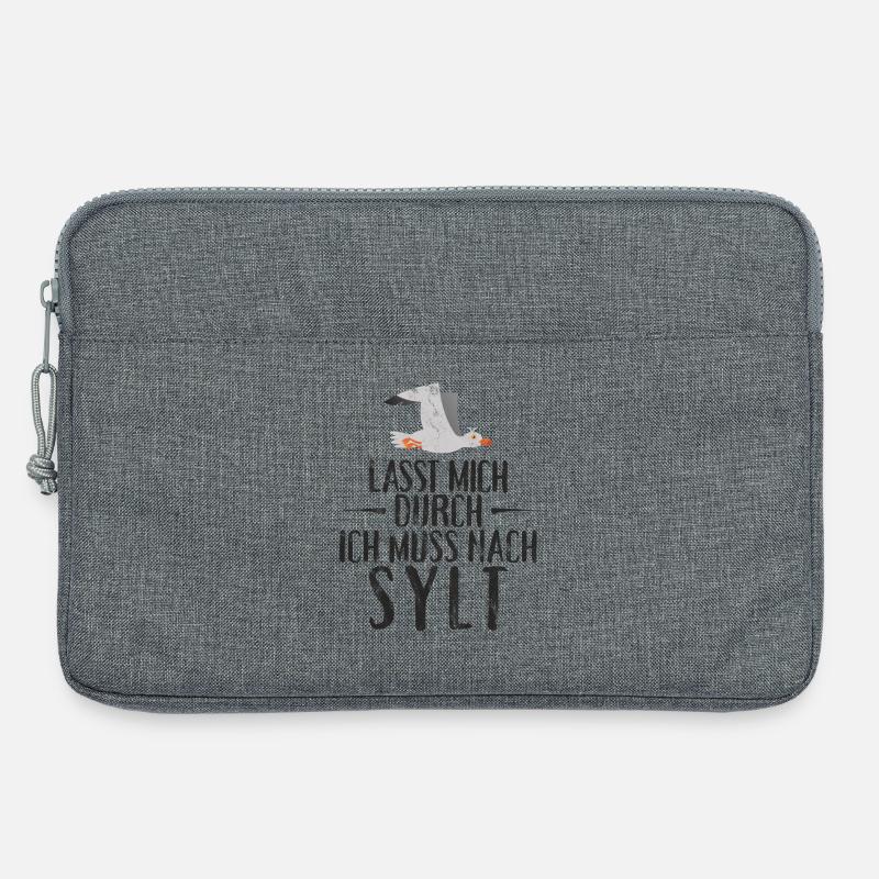 Lasst mich durch ich muss nach Sylt Möwe - Laptoptasche 13" - Grau meliert