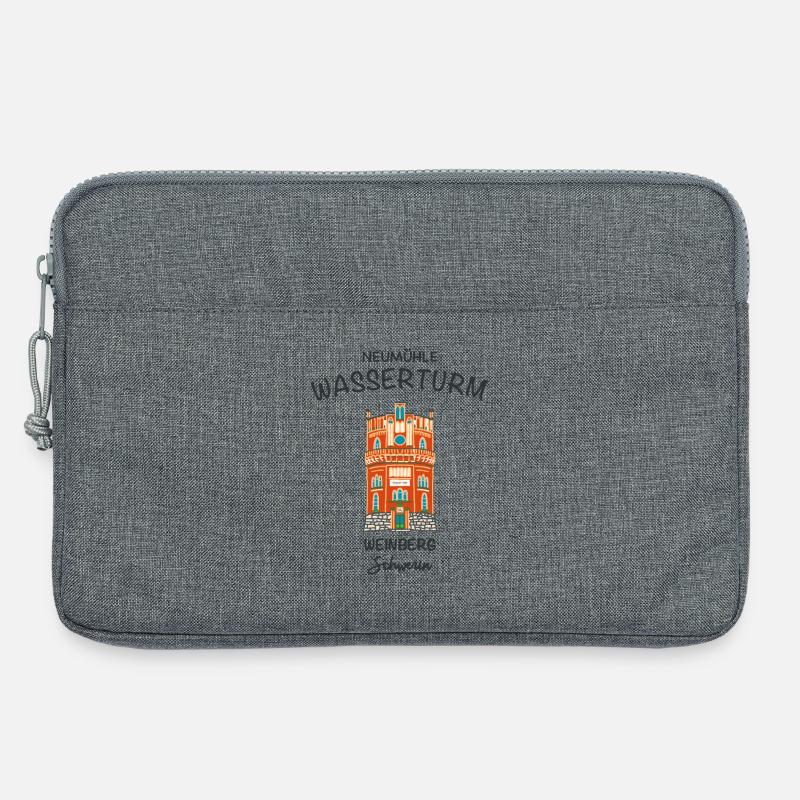 Schwerin, Wasserturm auf dem Weinberg - Laptoptasche 13" - Grau meliert