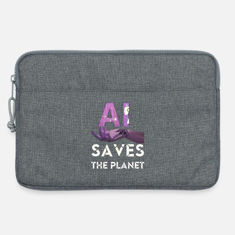 KI RETTET DEN PLANETEN Künstliche Intelligenz - Laptoptasche 13" - Grau meliert