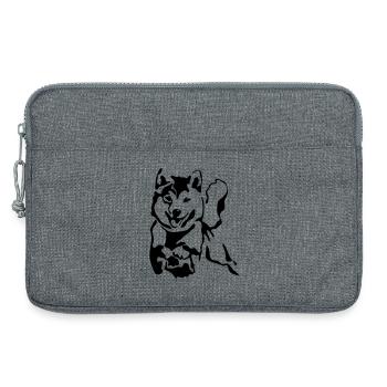 Shiba Inu - Laptop bag 13" - heather grey - Front