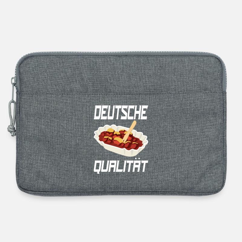 Deutsche Qualität lustiges Currywurst-Design. - Laptoptasche 13" - Grau meliert