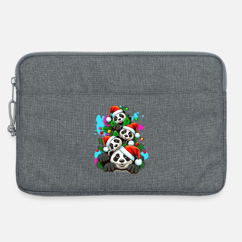 Festliche Panda-Feiertagsfeier - Laptoptasche 13" - Grau meliert