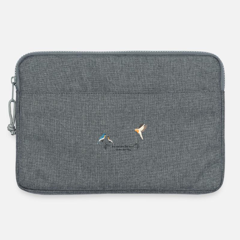 Vögel mit Spruch - Laptoptasche 13" - Grau meliert