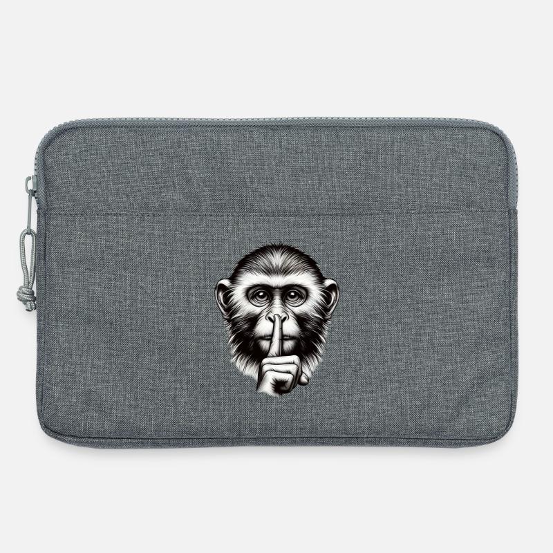 Schweigender Affe - Logo - Laptoptasche 13" - Grau meliert