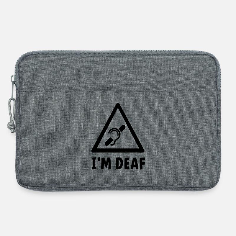 Ich bin taub. Taub, Schwerhörig, Taubheit. - Laptoptasche 13" - Grau meliert