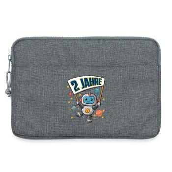 2 Jahre Kleiner Roboter als Astronaut im Weltraum - Laptoptasche 13" - Grau meliert - Vorne