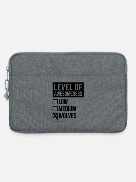 Wolf Wolf Wolf - Laptoptasche 13" - Grau meliert