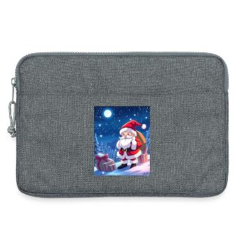 Homme de Noël avec sac de cadeaux - Sacoche pour ordinateur portable 13 pouces - gris chiné - Devant