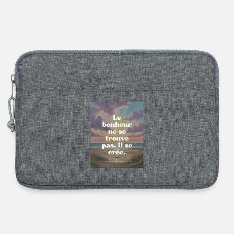 "Schaffe dein Glück" - Laptoptasche 13" - Grau meliert