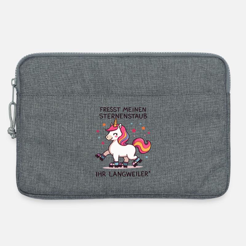 Rollschuh Einhorn - Laptoptasche 13" - Grau meliert