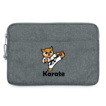 Karate Owl - Laptop bag 13" - heather grey - Front