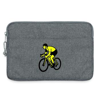 Neonrad Silhouette Radfahrer - Laptoptasche 13" - Grau meliert - Vorne