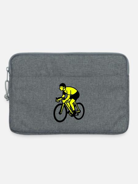 Neon Wheel Silhouette Cyclist - Laptop bag 13" - heather grey