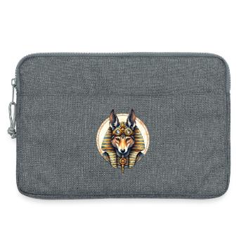 Egyptian Husky Steampunk Style - Laptop bag 13" - heather grey - Front