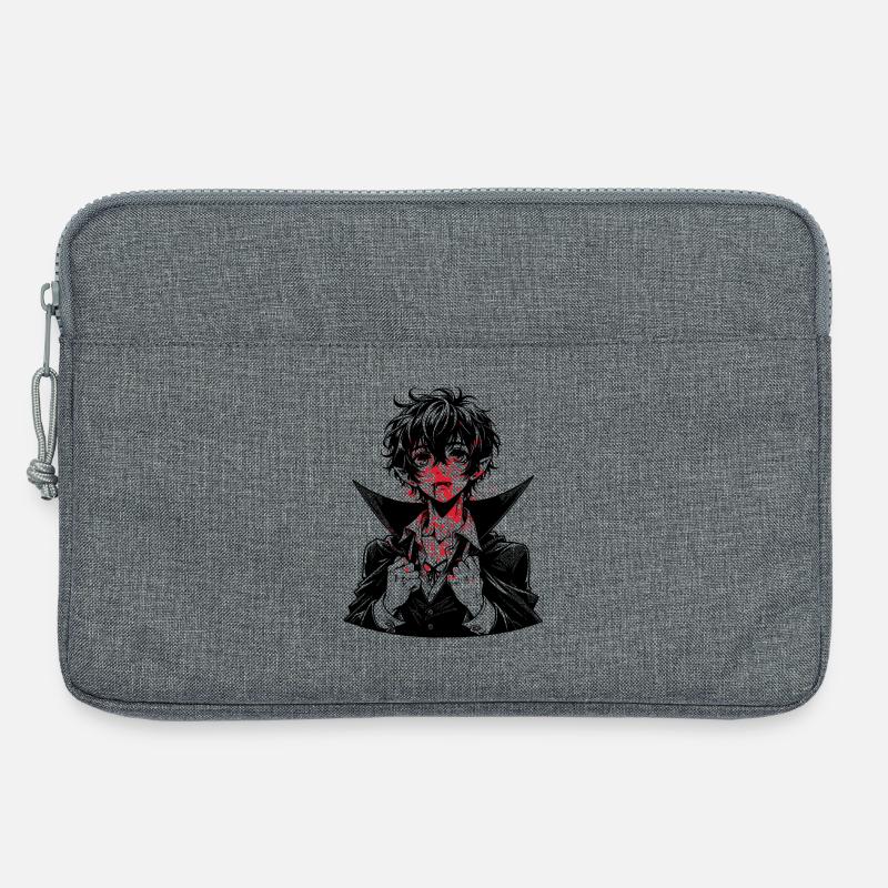 Roter Splatter Porträt - Laptoptasche 13" - Grau meliert