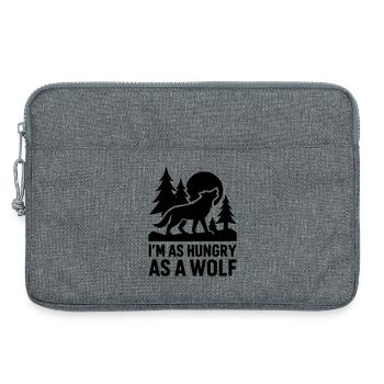 loup affamé affamé - Sacoche pour ordinateur portable 13 pouces - gris chiné - Devant