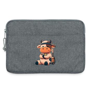 Cute tennis cow with racket and ball - Laptop bag 13" - heather grey - Front