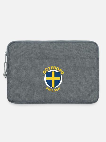 Göteborger Schildemblem – Blau-Gelbes Emblem - Laptoptasche 13" - Grau meliert