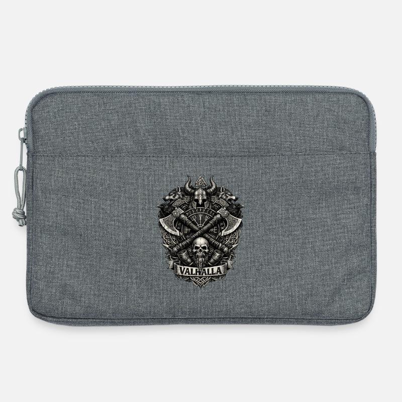 Valhalla-Schädel-Wikingerwappen - Laptoptasche 13" - Grau meliert