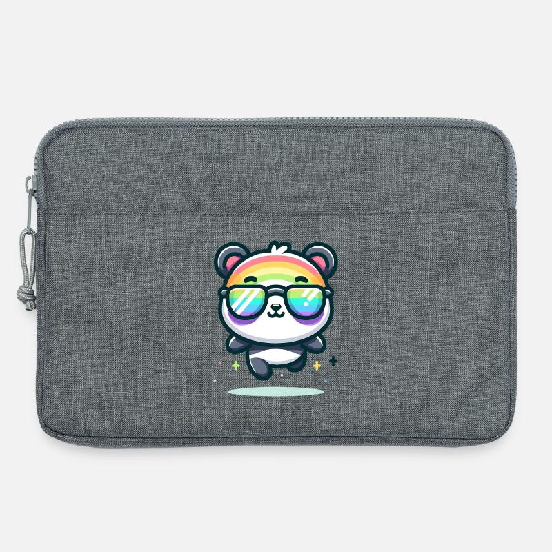 Regenbogen Panda Sonnenbrille Sommer Bär - Laptoptasche 13" - Grau meliert