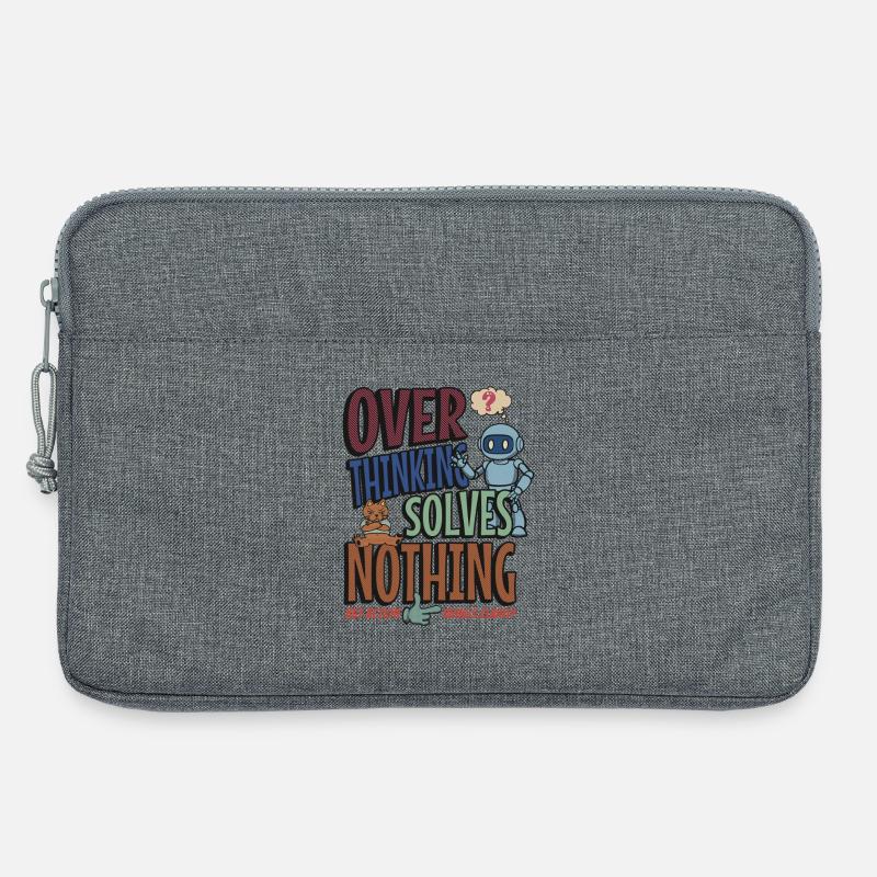 Over Thinking Solves Nothing - Laptop bag 13" - heather grey