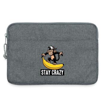 Affe auf Banane bleibt verrückt - Laptoptasche 13" - Grau meliert - Vorne