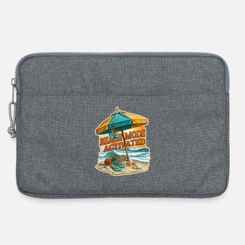 Beach Mode Activated Summer Vacation Umbrella - Laptop bag 13" - heather grey