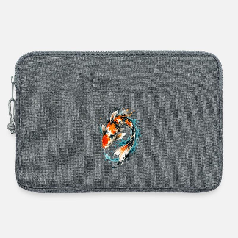 Aquarell Koi Splash - Laptoptasche 13" - Grau meliert