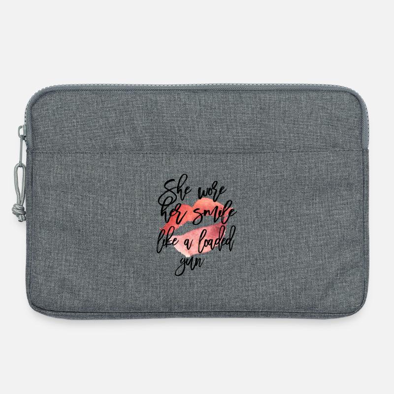 Aquarell Lippenkuss mit Skript - Laptoptasche 13" - Grau meliert