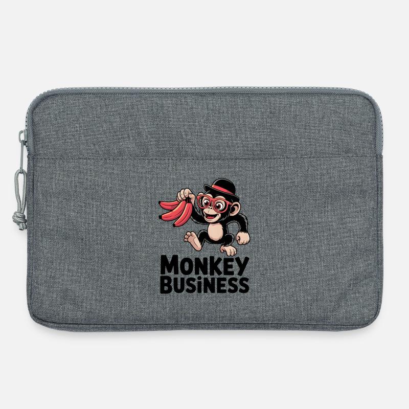 Affengeschäft - Laptoptasche 13" - Grau meliert