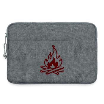 Lagerfeuer Silhouette Rot - Laptoptasche 13" - Grau meliert - Vorne