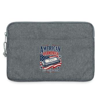 Instrument : Harmonica, musique country, harmonica - Sacoche pour ordinateur portable 13 pouces - gris chiné - Devant