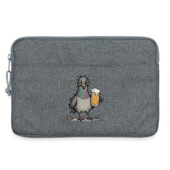 Pigeon de bière, amateur de bière, buveur de bière, - Sacoche pour ordinateur portable 13 pouces - gris chiné - Devant
