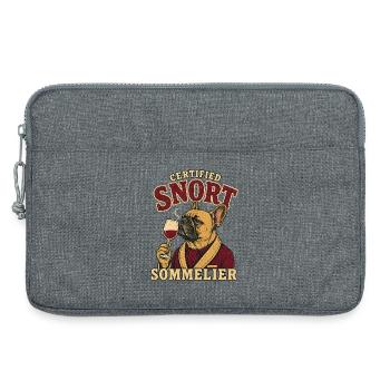 Zertifizierter Snort-Sommelier Französischer Bulldogge - Laptoptasche 13" - Grau meliert - Vorne