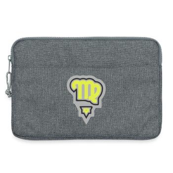 Vierge et Terre tribales du zodiaque - Sacoche pour ordinateur portable 13 pouces - gris chiné - Devant