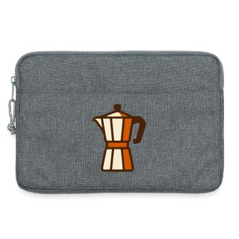 Icône du café de la cafetière à espresso - Sacoche pour ordinateur portable 13 pouces - gris chiné - Devant